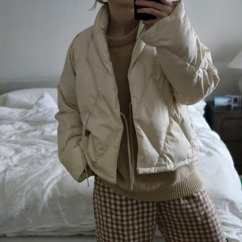 Scandia Home Goose Down Bed Coat Short Robe M